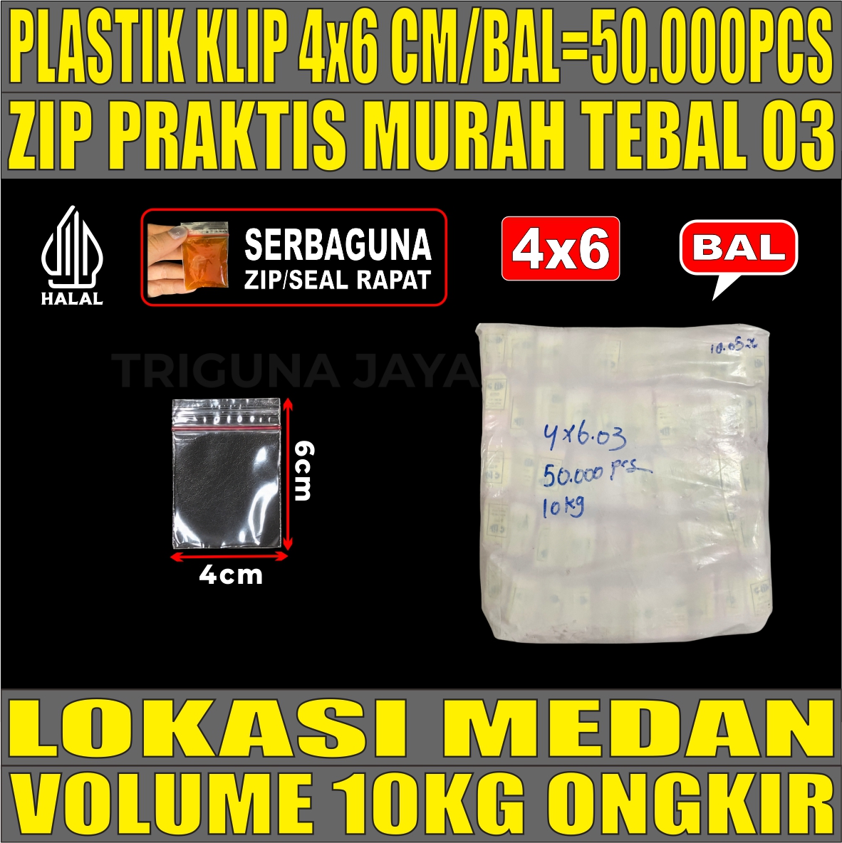 Plastik Klip 4x6 Ziplock Pe Bening Bal 10kg 50000pcs sws