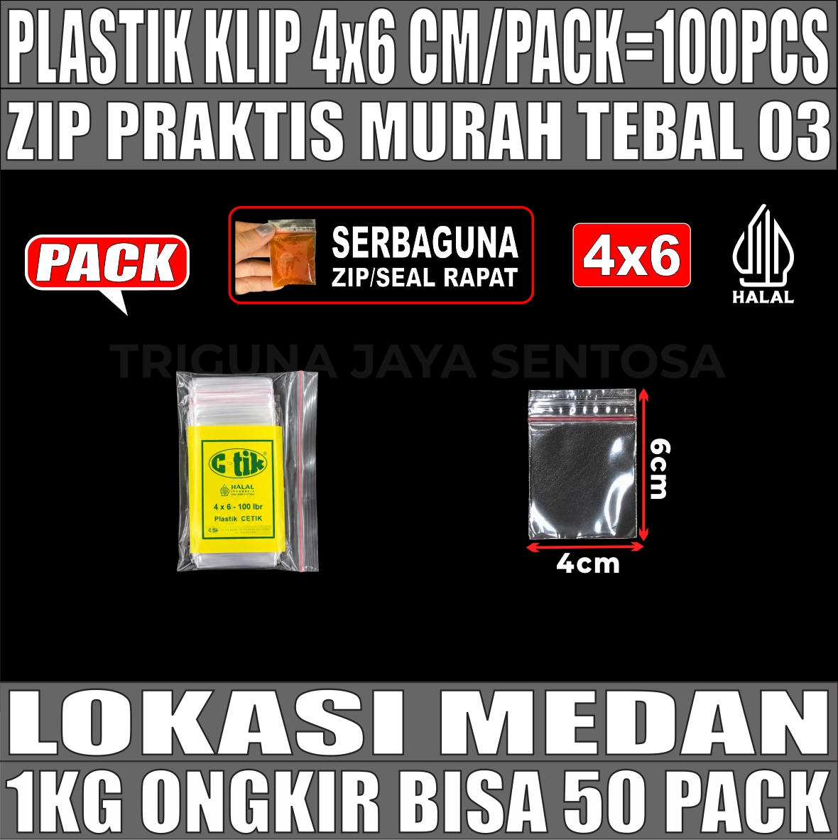Plastik Klip 4x6 Ziplock Pe Bening PACK