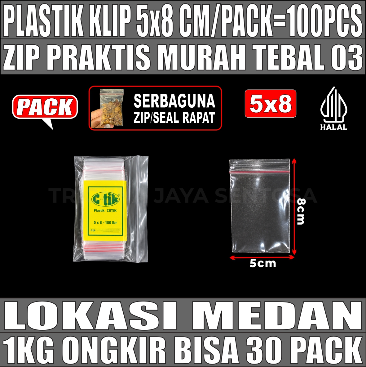 Plastik Klip 5x8 Ziplock Pe Bening PACK