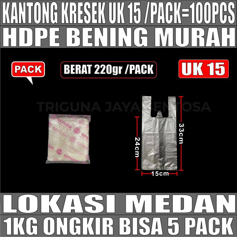 Kantong Kresek BENING uk 15 Plastik Hdpe PACK