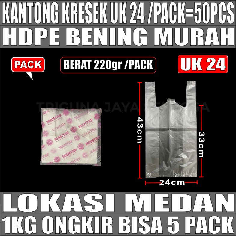 Kantong Kresek BENING uk 24 Plastik Hdpe PACK