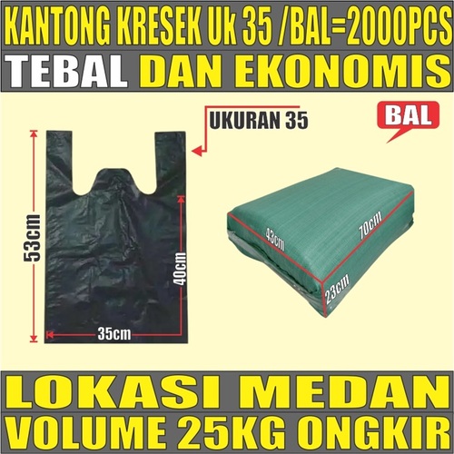 Kantong Kresek uk 35 Plastik Hdpe Tebal Ball 25kg