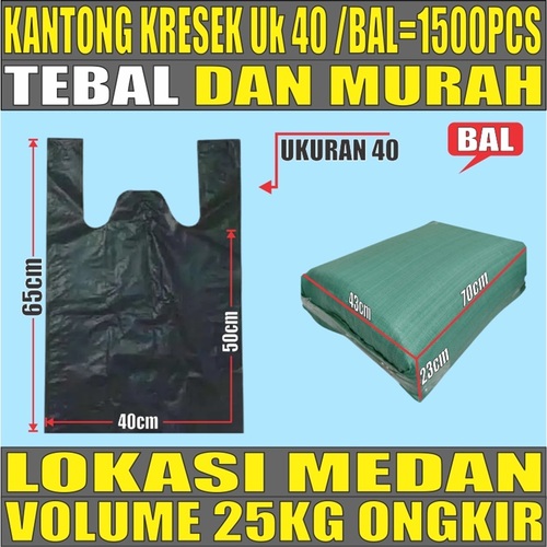 Kantong Kresek uk 40 Plastik Hdpe Tebal Ball 25kg