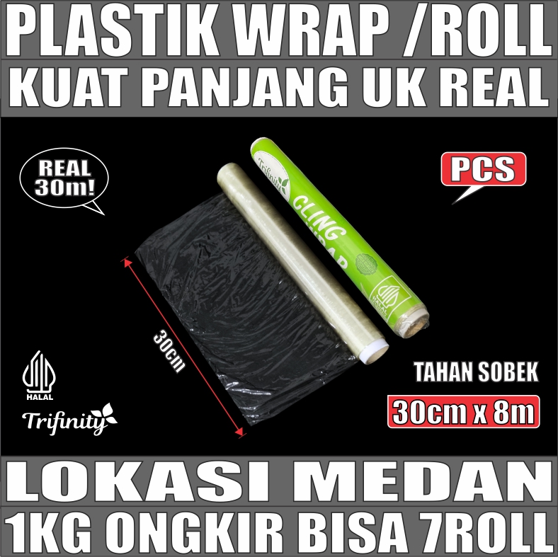 Plastik wrapping 30cmx30mtr Per 1 Roll