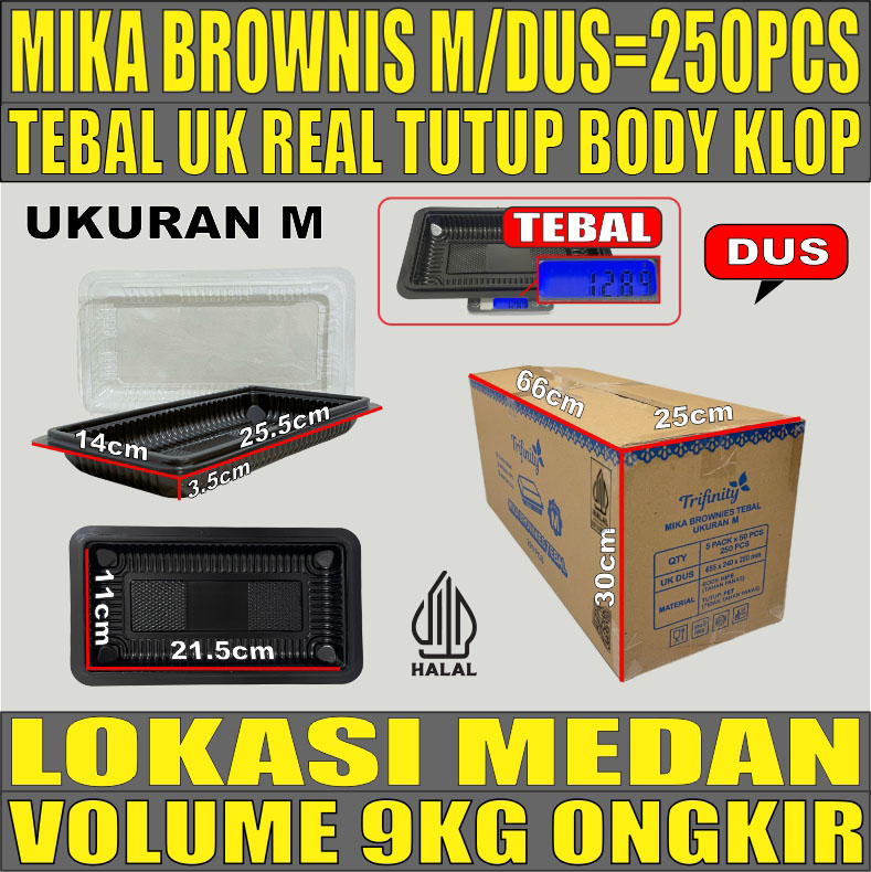 Mika Brownies M  Dus 250pcs Ukuran Sedang