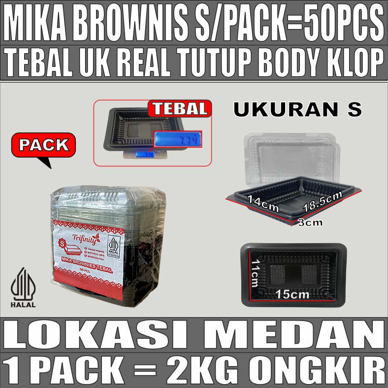 Mika Brownies Kecil Uk S Pack 50pcs