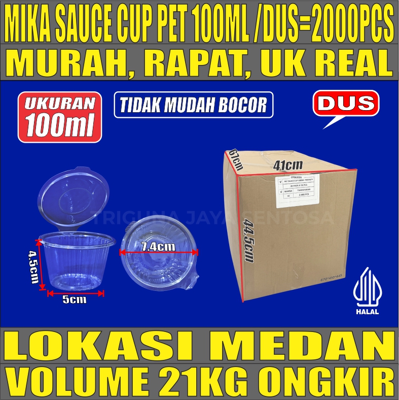 Mika Saus Cup TRIFINITY 100ml Pet Dus 2000pcs Tebal
