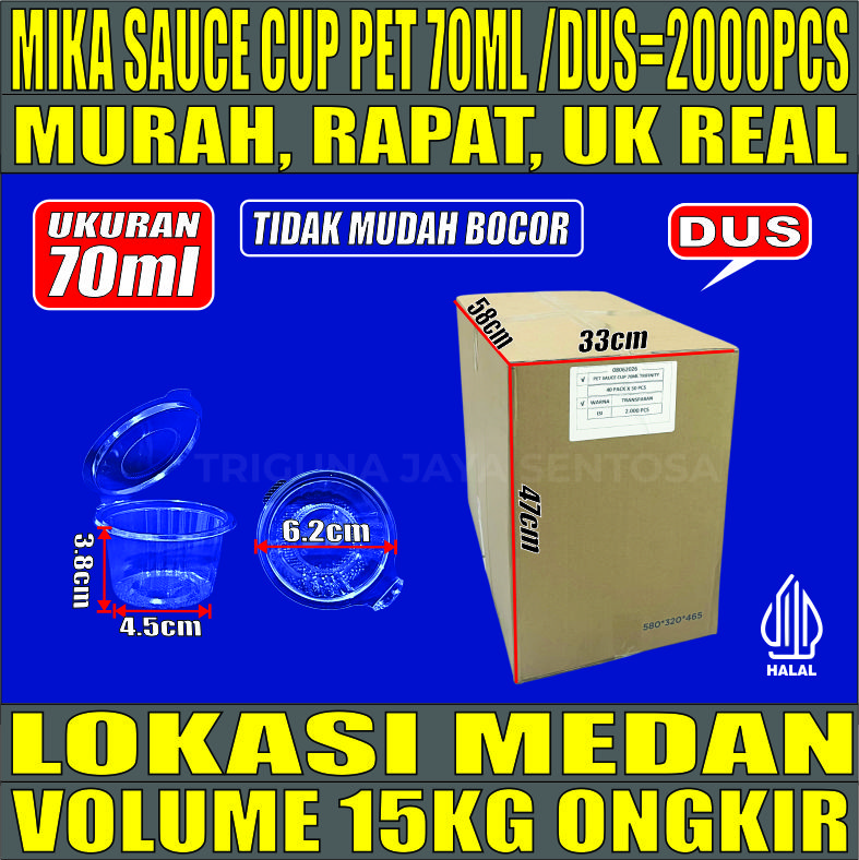 Mika Saus Cup TRIFINITY 70ml Pet Dus 2000pc