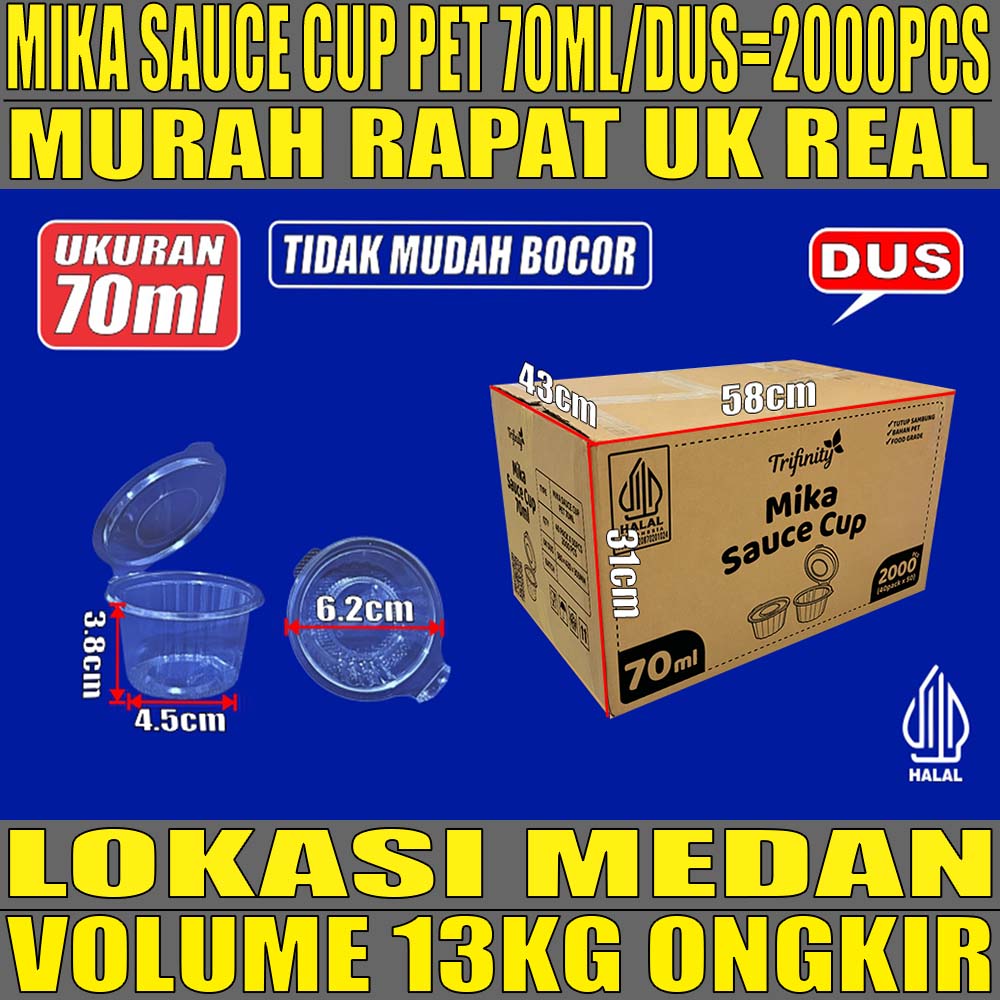 Mika Saus Cup TRIFINITY 70ml Pet Dus 2000pc