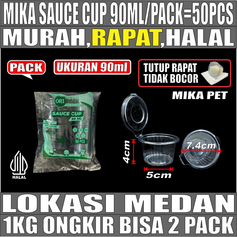 Mika Saus Cup 90ml Pack 50pcs
