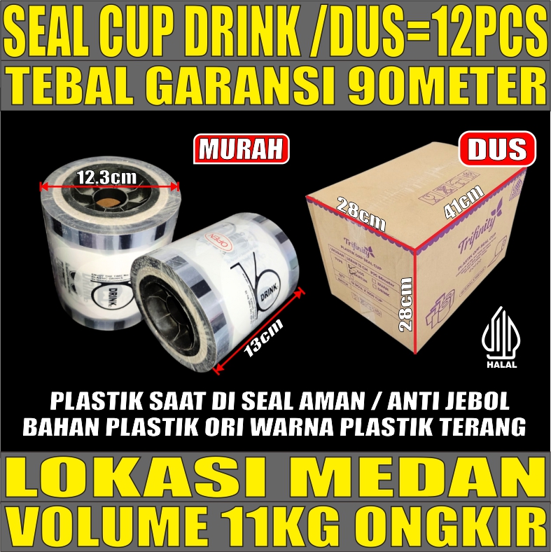 Seal Cup DRINK Dus 12 Roll Trifinity Garansi 86meter u Gelas oz