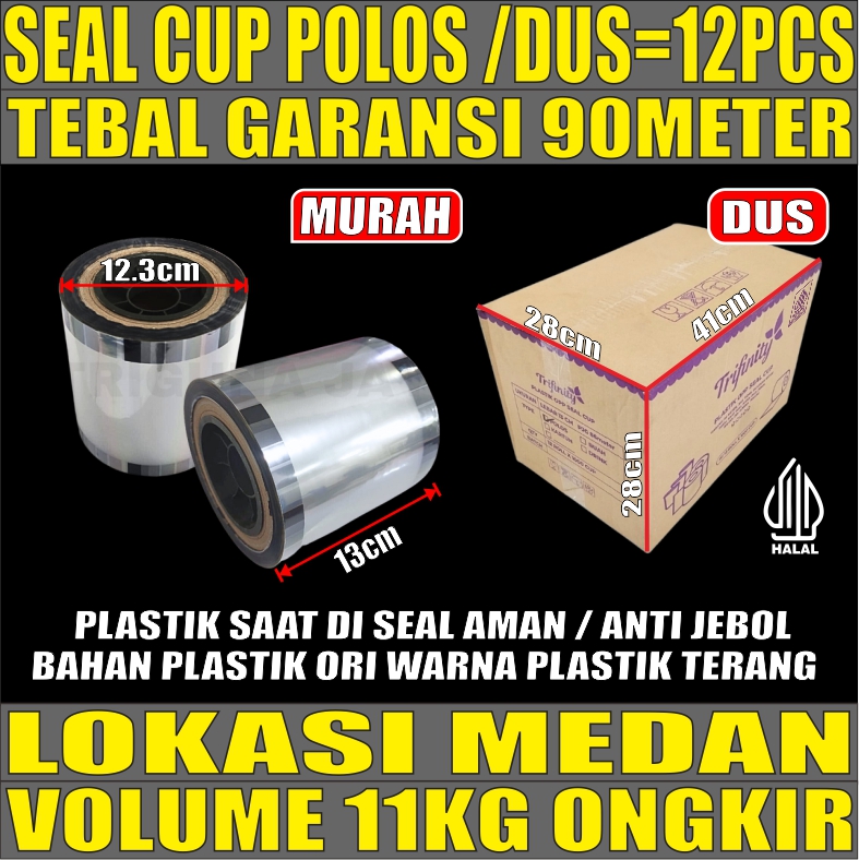 Seal Cup POLOS Dus 12 Roll Trifinity Garansi 86meter u Gelas oz