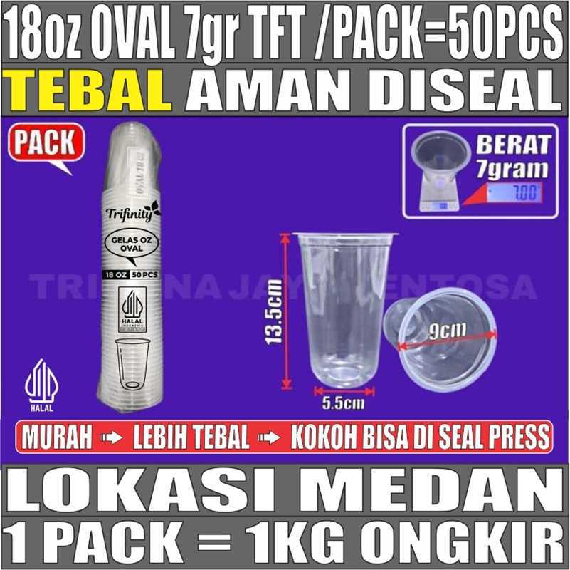 Gelas Oz Oval 18oz 7gr Trifinity Pack 50pcs