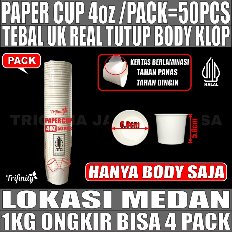 Paper Cup 4oz Pack 50pcs Hanya Body