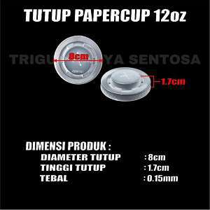 tutup paper cup 12oz 360ml dus hanya tutup