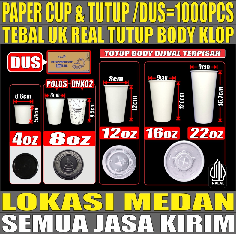 VARIAN Paper Cup Body n Tutup