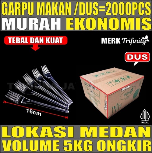 Garpu Makan Bening Dus 2000pcs Trifinity