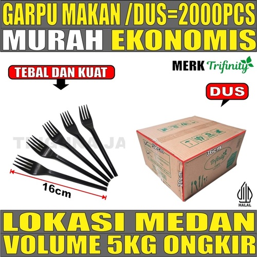 Garpu Makan Hitam Dus 2000pcs Trifinity
