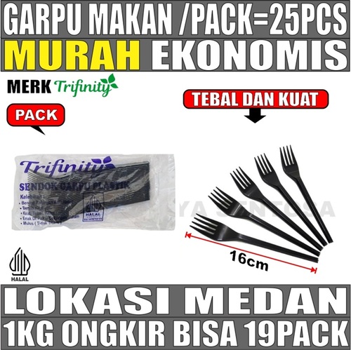 Garpu Makan Hitam Pack 25pcs