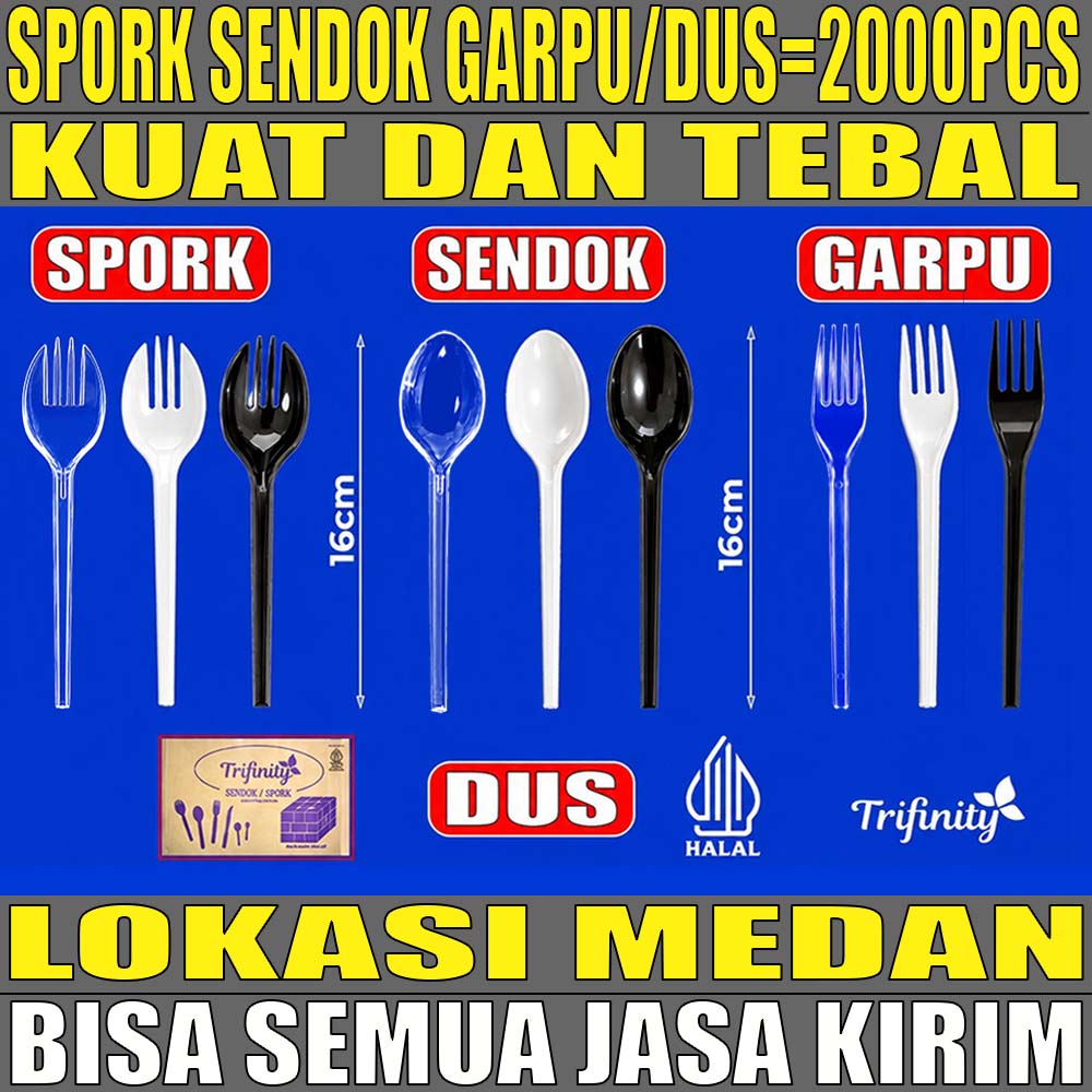 VARIAN Sendok Garpu Spork Tebal 3,3gr