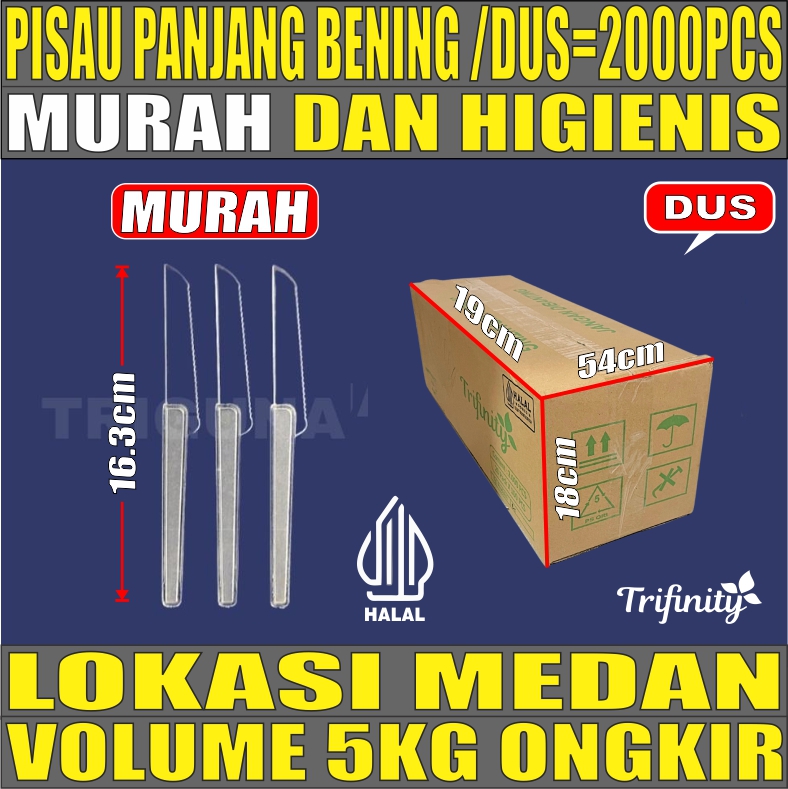 Pisau Panjang Bening Dus 2000pcs Trifinity