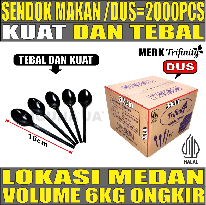 Sendok Makan Hitam Dus 2000pcs Trifinity