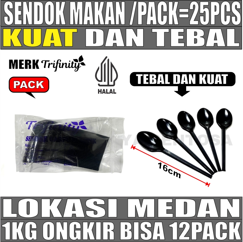 Sendok Makan Hitam Pack 25pcs
