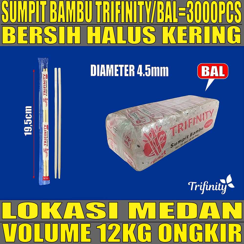 Sumpit Murah Higienis Ball Trifinity Bambu