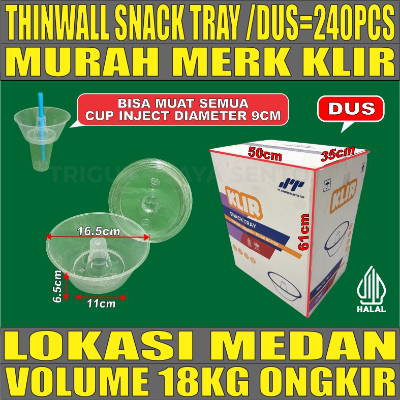 Thinwall Snack Tray Dus 240pcs u Cup Injection semua ukuran klr
