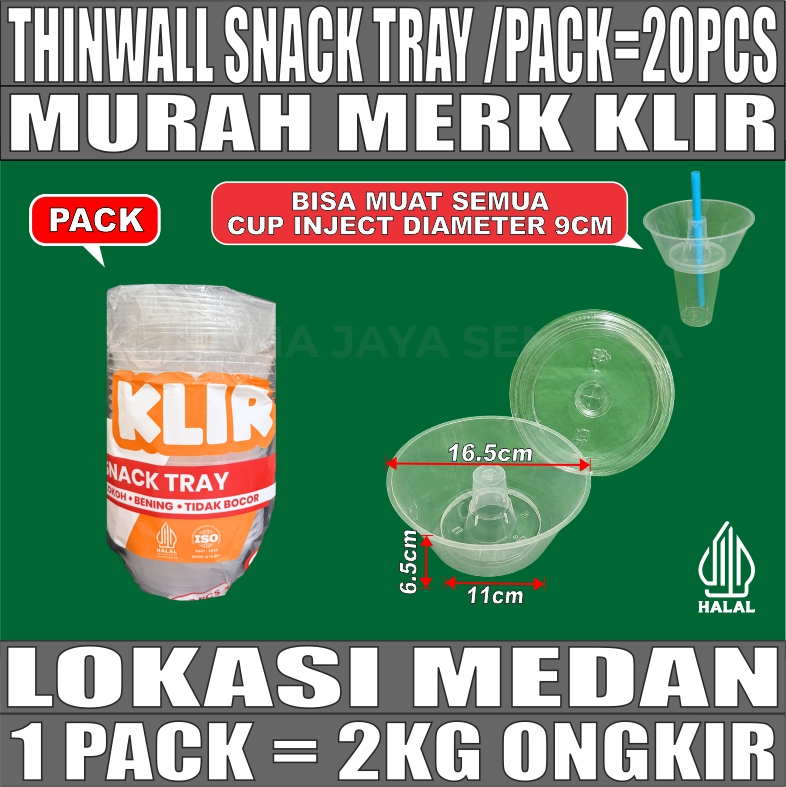 Thinwall Snack Tray Pack 20pcs u Cup Injection semua ukuran