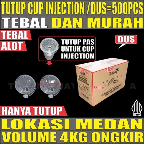 Tutup Sambung Cup Injection Dus 500pcs Transparan