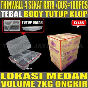 Thinwall 4 sekat Rata Dus 100pcs Trifinity