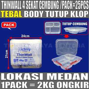 Thinwall 4 sekat Cembung Dome Pack 25pcs Victory
