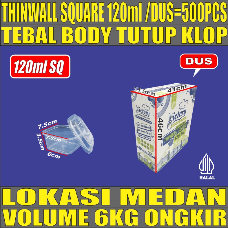 Thinwall SQ 120ml Dus 500pcs Victory Tebal vct