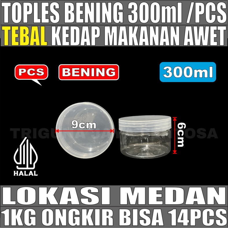Toples 300ml Per 1pcs Jar Silinder Bening Pet